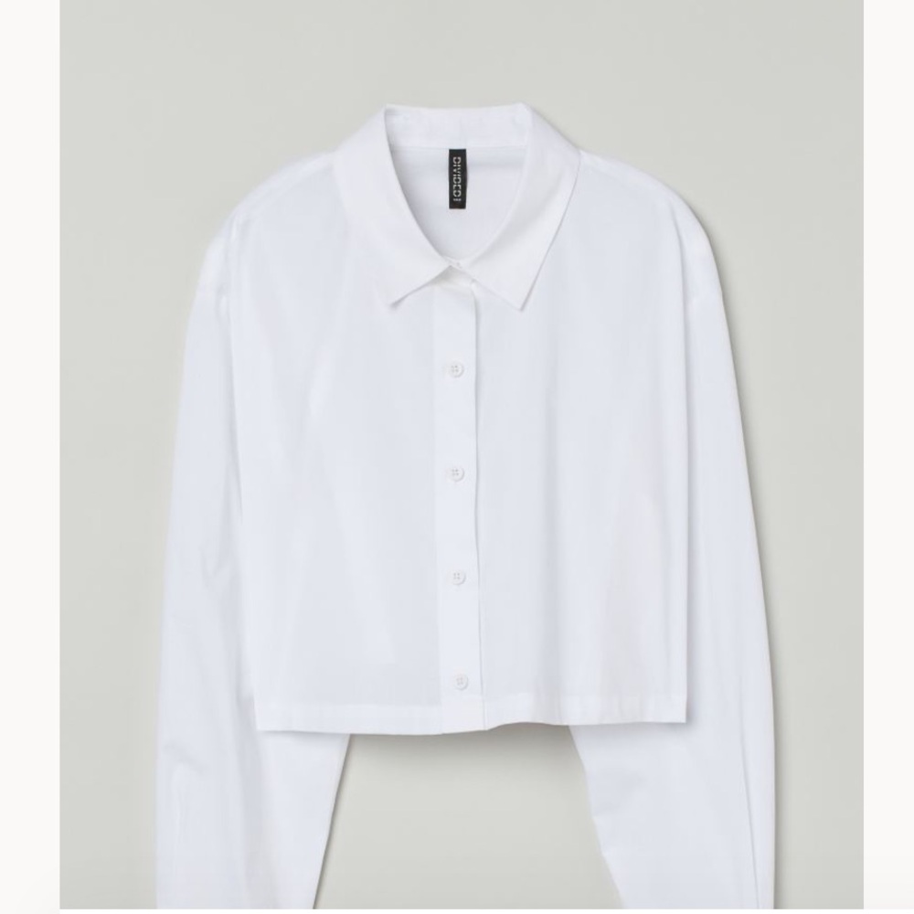 H&M Divided Cotton White Button Down Shirt